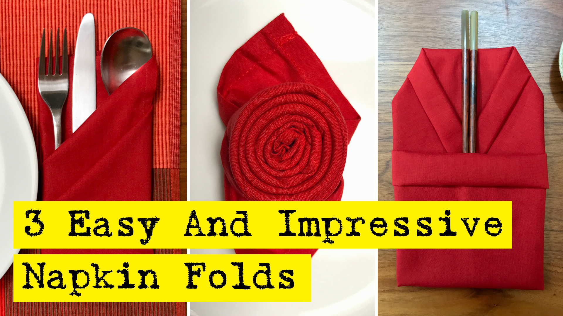 3 Easy And Impressive Napkin Folds by DIY Presto!