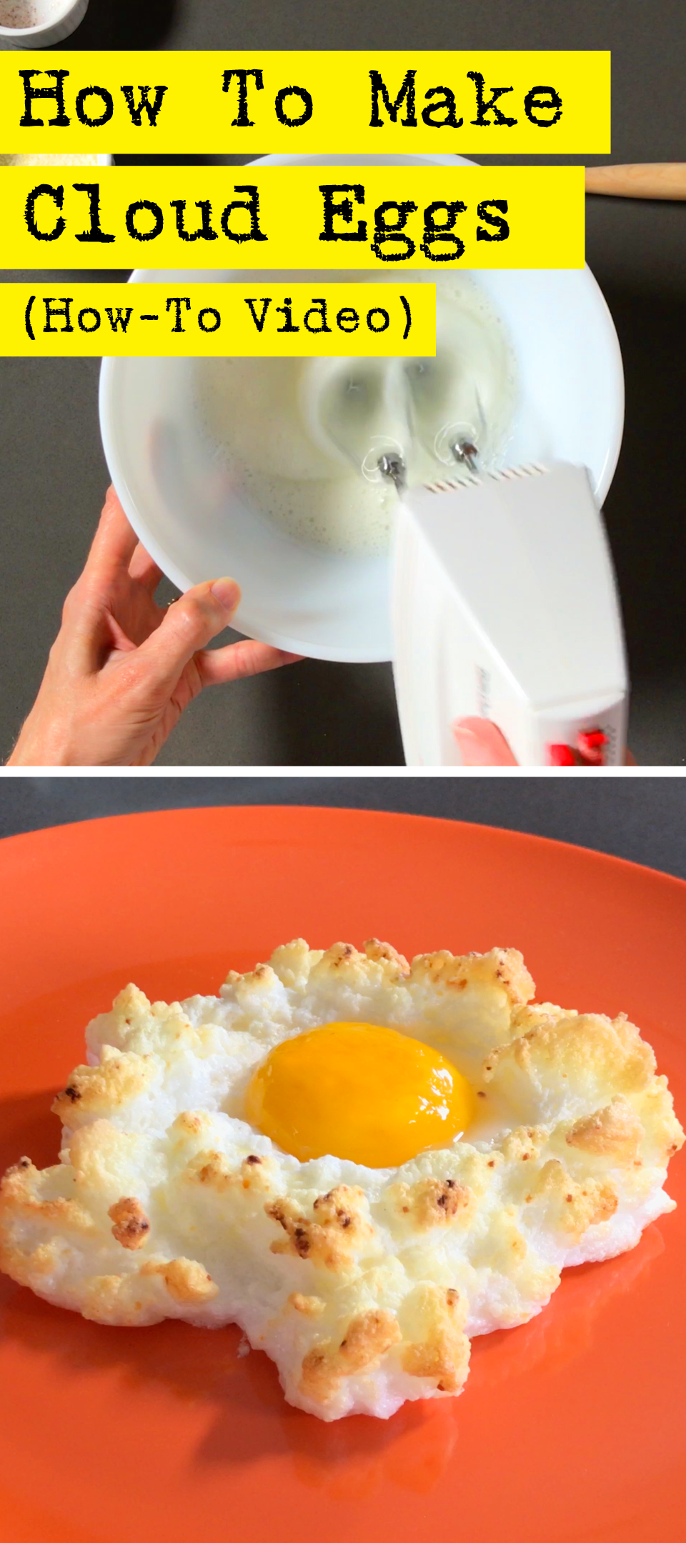 Try this super quick and easy recipe for making eggs on a cloud! By DIY Presto!