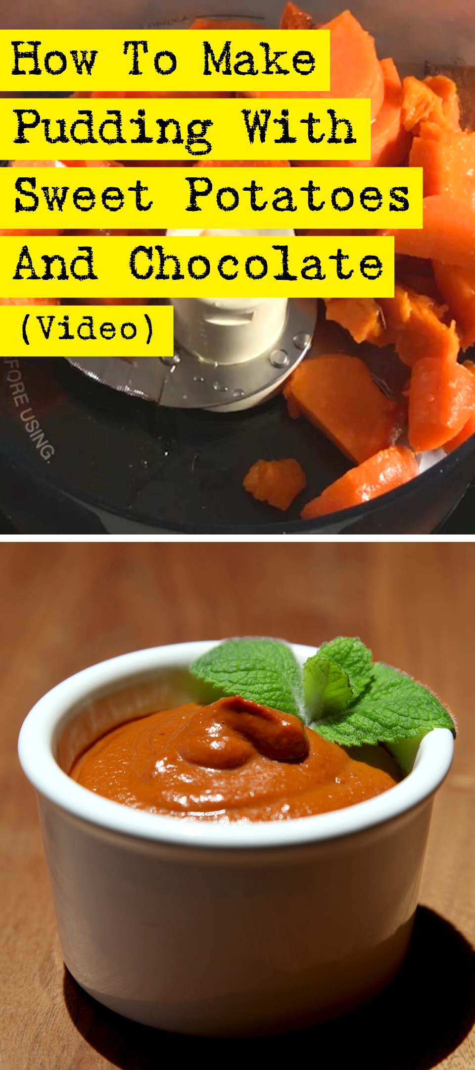 Dry this easy, delicious and healthy dessert recipe! Sweet potatoes and chocolate pudding! - by DIY Presto!