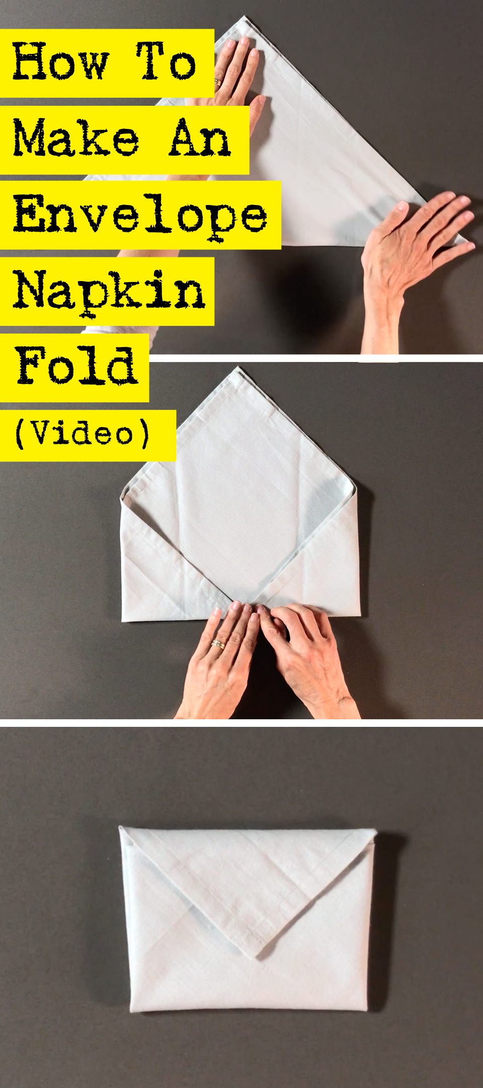 How To Make An Envelope Napkin Fold - by DIYPresto!